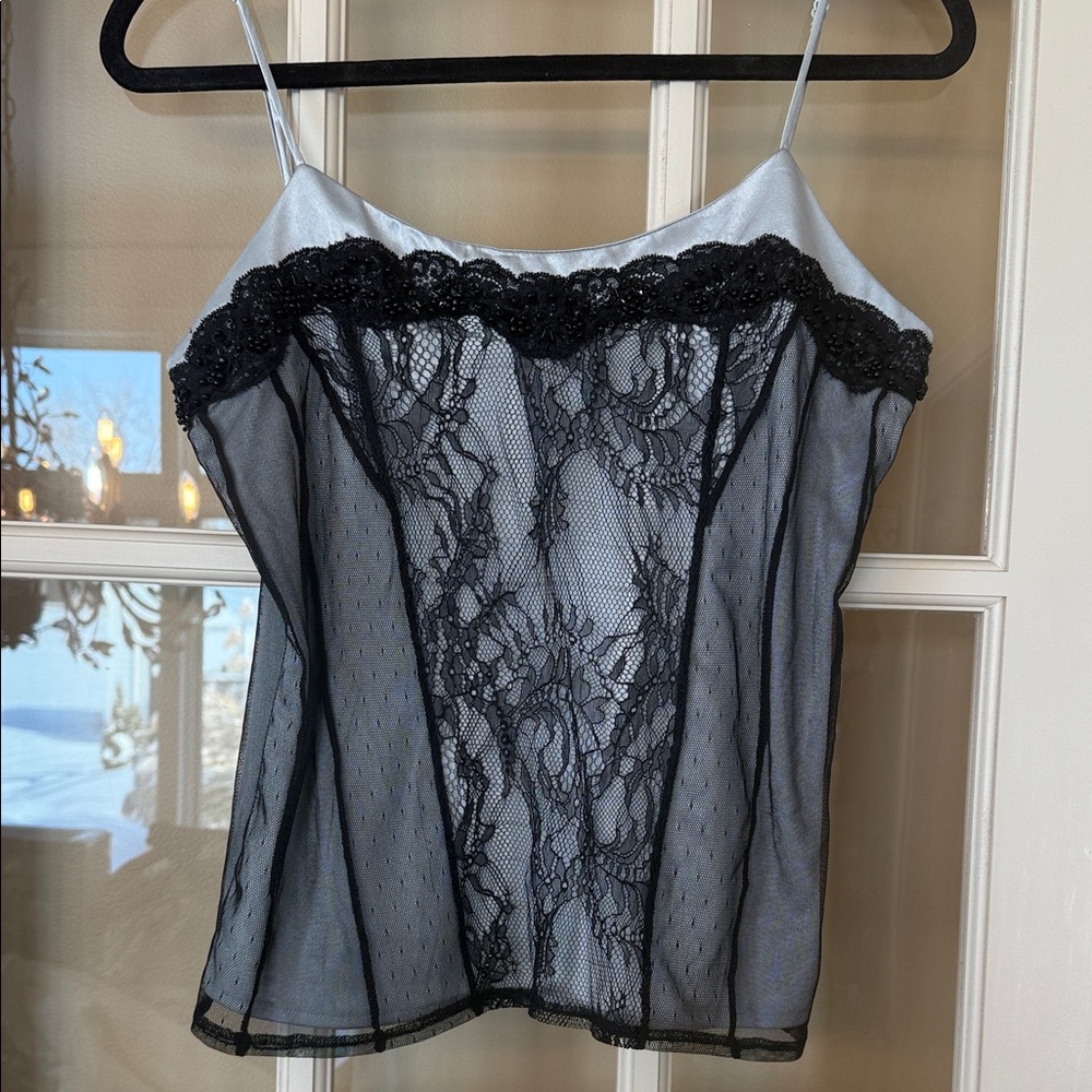 The Limited Elegant Black and Gray Lace Camisole size Medium.